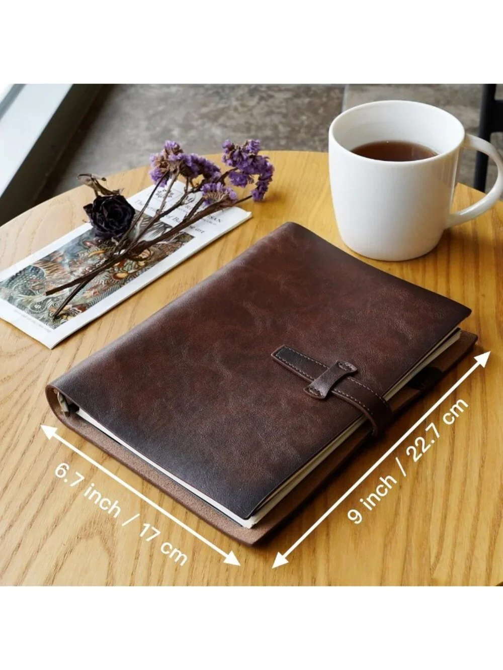 Vintage Refillable A5 Leather Binder Notebook | 6-Ring Organizer with 120 Pages
